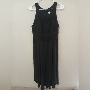 Signature by Sangria Black Sleeveless Pleated Waist Maxi Dress